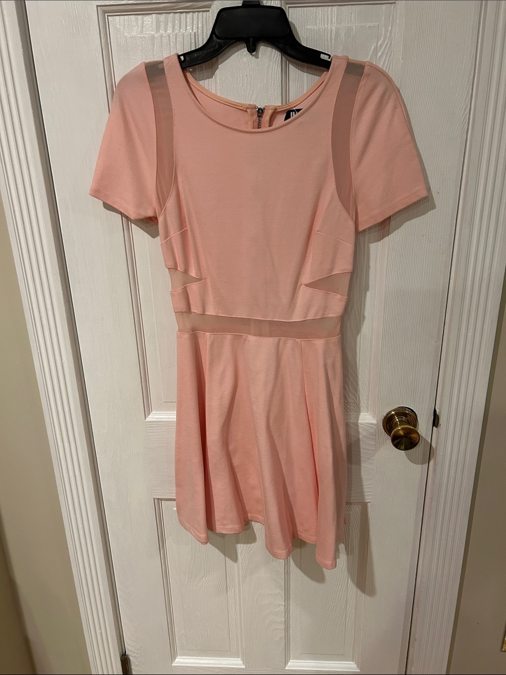 WomensPink Short-Sleeve Skater Dress